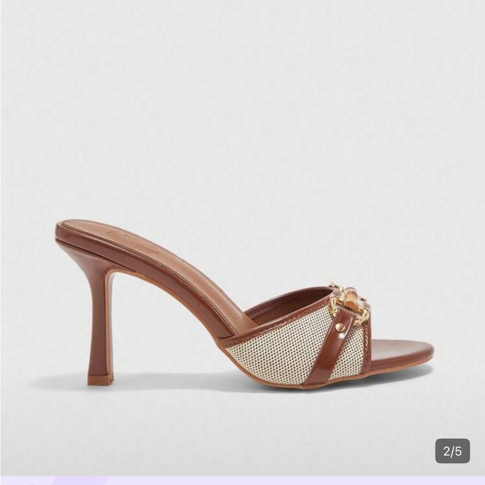 Elegant Brown Women's Heels - Picture 2 of 6